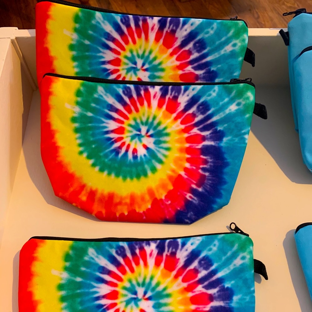 Tye dye waterproof cosmetics bag